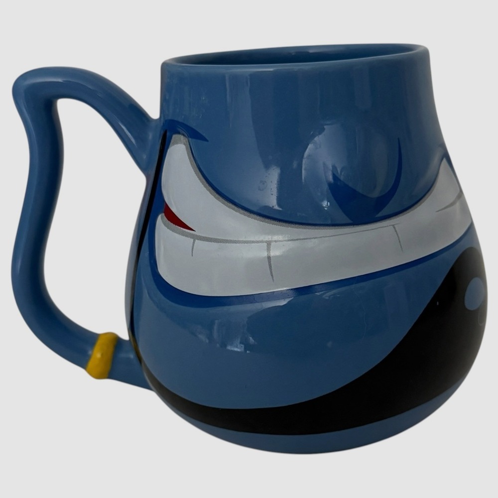 Disney Parks Aladdin Genie Face Grin & Lamp Ceramic Mug Blue Coffee Cup 18 Ounce